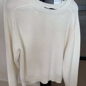 ZARA Womens White Sweater Size L